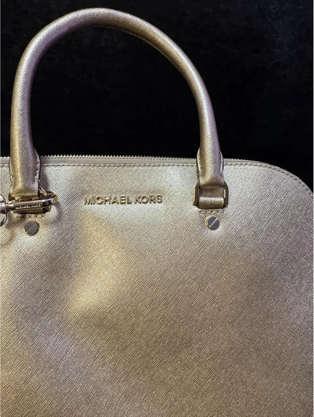 Michael Kors Gold Leather Handbag